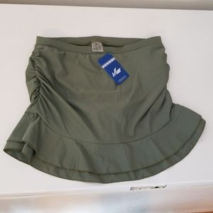 olive green swim skirt